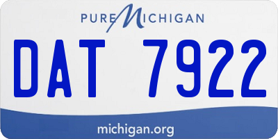 MI license plate DAT7922