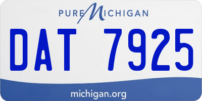 MI license plate DAT7925