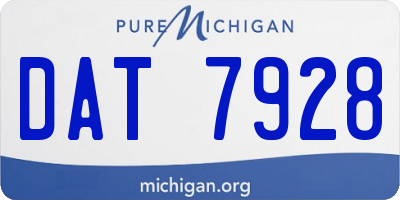 MI license plate DAT7928