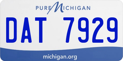 MI license plate DAT7929