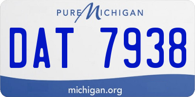 MI license plate DAT7938