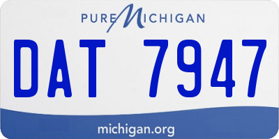 MI license plate DAT7947