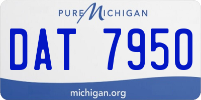 MI license plate DAT7950