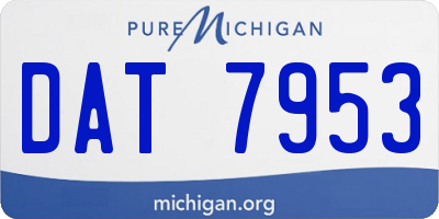 MI license plate DAT7953