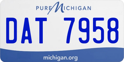 MI license plate DAT7958