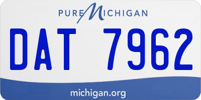 MI license plate DAT7962