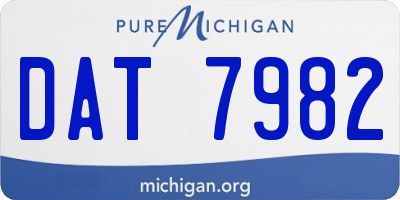 MI license plate DAT7982