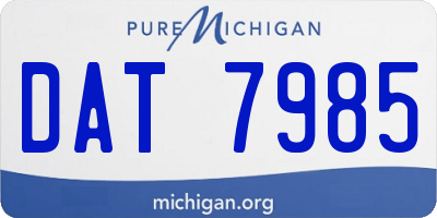 MI license plate DAT7985