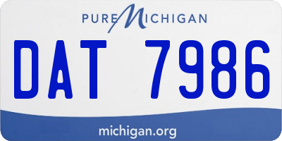 MI license plate DAT7986