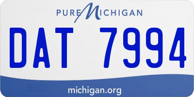 MI license plate DAT7994