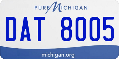 MI license plate DAT8005