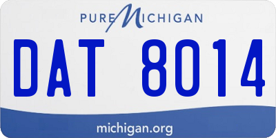 MI license plate DAT8014