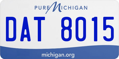 MI license plate DAT8015