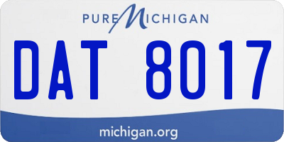MI license plate DAT8017