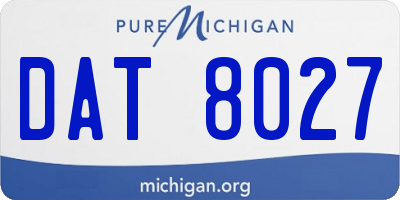 MI license plate DAT8027