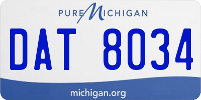 MI license plate DAT8034