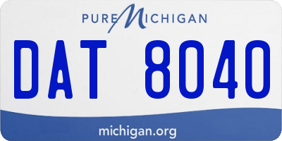 MI license plate DAT8040