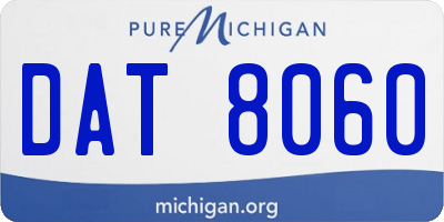MI license plate DAT8060