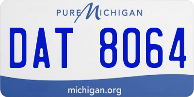 MI license plate DAT8064