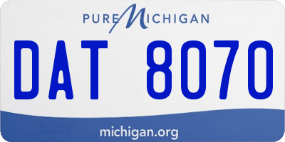MI license plate DAT8070