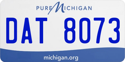 MI license plate DAT8073
