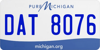 MI license plate DAT8076