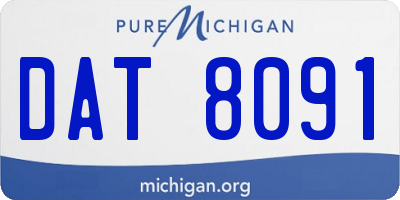 MI license plate DAT8091