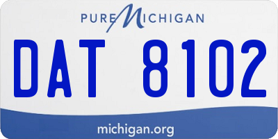 MI license plate DAT8102