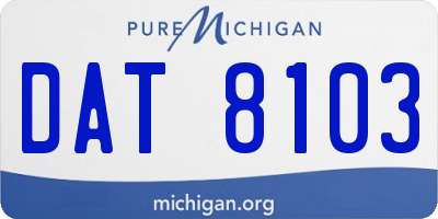 MI license plate DAT8103