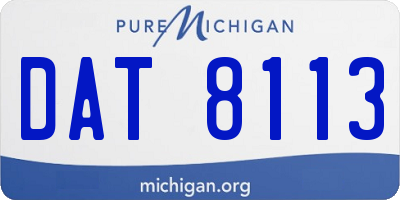 MI license plate DAT8113