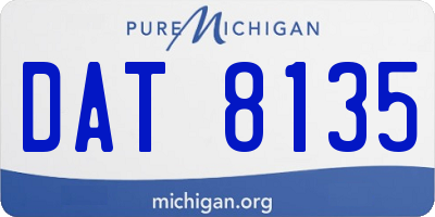 MI license plate DAT8135