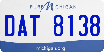 MI license plate DAT8138
