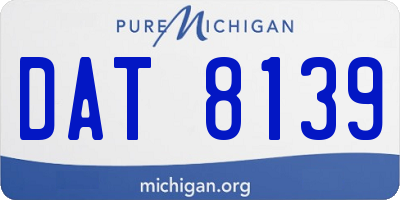 MI license plate DAT8139