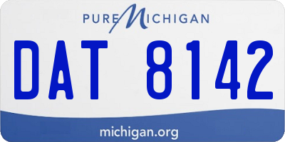 MI license plate DAT8142