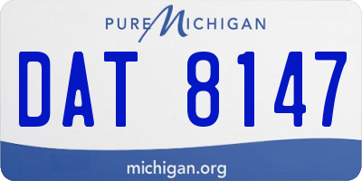MI license plate DAT8147