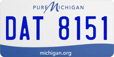 MI license plate DAT8151