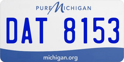 MI license plate DAT8153