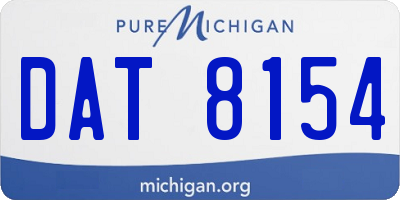 MI license plate DAT8154