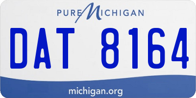 MI license plate DAT8164