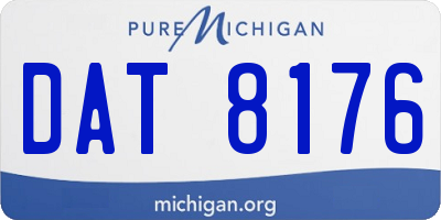 MI license plate DAT8176