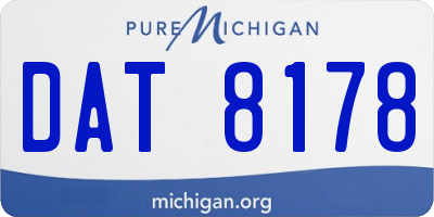 MI license plate DAT8178