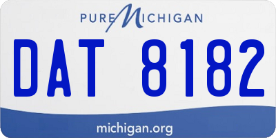 MI license plate DAT8182