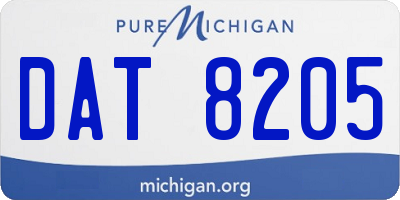 MI license plate DAT8205