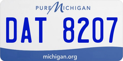 MI license plate DAT8207