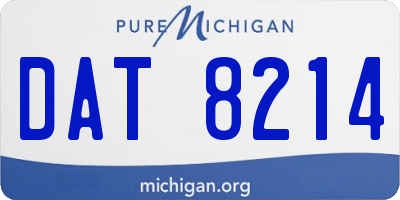 MI license plate DAT8214
