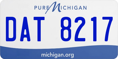 MI license plate DAT8217