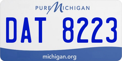MI license plate DAT8223