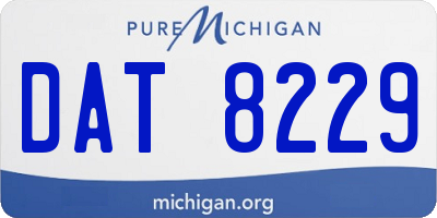 MI license plate DAT8229