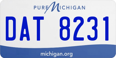 MI license plate DAT8231