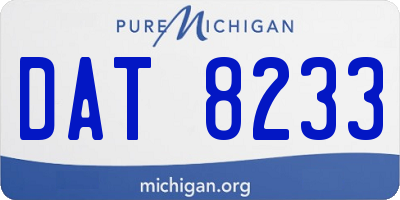 MI license plate DAT8233